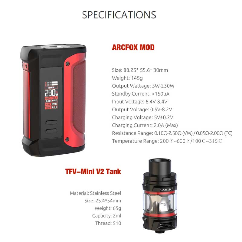 arcfox-tfv-mini-kit-specifications