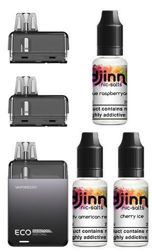Vaporesso Eco Nano - Breathe Easy Bundle - djinni nic salts - E-Liquid
